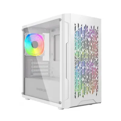 Powercase Mistral Micro D3W ARGB, Tempered Glass, 2x 140mm ARGB PWM+1x 120mm ARGB PWM, белый, mATX  (CMMDW-A3)