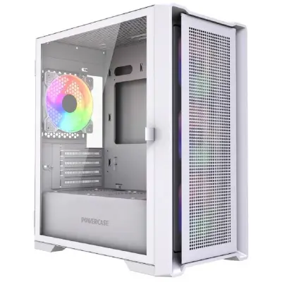 Powercase Alisio Micro X4W V2 LE, Tempered Glass, 4х 120mm ARGB PWM fans, белый, mATX [без встроенного хаба] (CAMCXW-A4-LE)