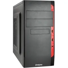 Exegate EX272735RUS Корпус MinitowerQA-410 Black, mATX,  2*USB, Audio