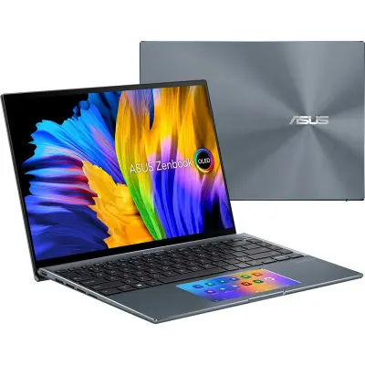 Ноутбук Asus Zenbook 14X OLED UX5400EG-KN185T Core i7 1165G7 16Gb SSD512Gb iOpt32Gb NVIDIA GeForce MX450 2Gb 14" 2.8K (2880x1800) Windows 10 Home grey WiFi BT Cam Bag (90NB0T83-M001L0)