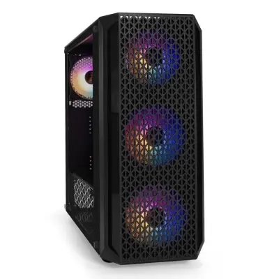 Exegate EX294404RUS Корпус Miditower ExeGate Mistery X4-NPX500 (ATX, БП 500NPX с вент. 12см, 2*USB+1*USB3.0, HD аудио, черный, 4 вент. 12см с RGB подсветкой, пылевые фильтры, боковая панель - закаленн