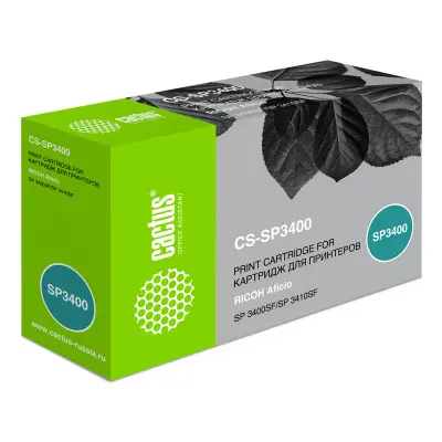-/ Картридж лазерный Cactus CS-SP3400 407648 черный (5000стр.) для Ricoh Aficio SP 3400/3410/3410dn;SP