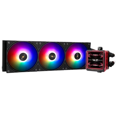 Водяное охлаждение для процессора/ Water Cooling System Thermalright Frozen Warframe 360 Ultra Black Argb (360mm, Black, ARGB/ Fans: 3x120mm, 70.84CFM, 22.1dBA, 2000RPM/ Pump height 60mm, 23dBA, 3000RPM, Rad thickness 27mm/ S: 1200, 1700, 1851, 2011, 2066