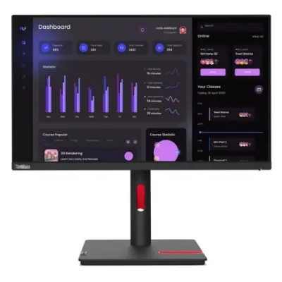 LCD Lenovo 23.8" T24i-30 ThinkVision черный {IPS 1920x1080 4ms 178/178 250cd 1000:1 Tilt Swivel Pivot} [63CFMATXEU]