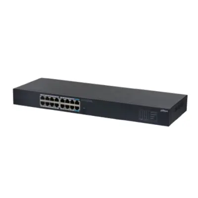 DAHUA DH-SG1016 16-портовый гигабитный неуправляемый коммутатор, 16xRJ45 1Gb, коммутация 32 Гбит/с, MAC-таблица 8К, металл