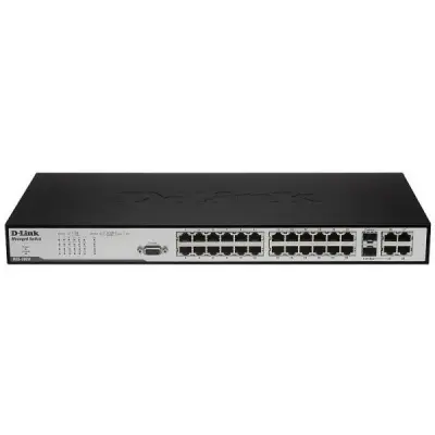 D-Link DES-3028_RFB/A1 Восстановленный в производственных условиях управляемый L2 коммутатор с 24 портами 10/100Base-TX, 2 портами 1000BASE-T и 2 комбо-портами 1000BASE-T/SFP