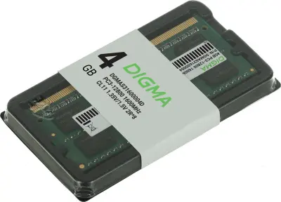 Память DDR3 4GB 1600MHz Digma DGMAS31600004D RTL PC3-12800 CL11 SO-DIMM 204-pin 1.35В dual rank Ret