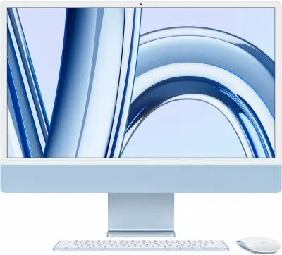Моноблок Apple iMac A2874 24" 4.5K M3 8 core (4) 16Gb SSD256Gb 8 core GPU macOS WiFi BT 143W клавиатура мышь Cam синий 4480x2520