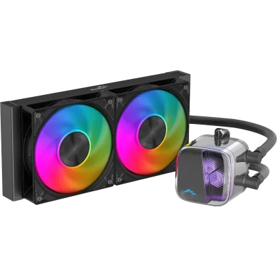 Водяное охлаждение для процессора/ Water Cooling System SAMA L70 240BK (290W, 240mm, Black, ARGB/ Fans: 2x120mm, 72.3CFM, 28dBA, 2200RPM/ Pump height 66mm, 3000RPM, Rad thickness 27mm/ S: 1851, 1700, 1200, 115X, AM5, AM4)