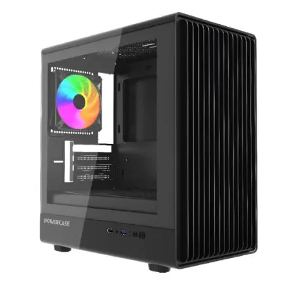 Powercase Корпус Mistral Micro C4B ARGB, Tempered Glass, 4x 120mm ARGB PWM Fan, чёрный, mATX  (CMMCB-A4)