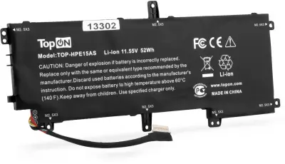 Батарея для ноутбука TopON TOP-HPE15AS 11.55V 3500mAh литиево-ионная HP Envy 15-AS000, 15T-AS000, 15-AS133CL(X6V56UA#ABA), 15-AS020NR, 15-AS027CL, 15-AS043CL, 15-AS001NG, 15-AS014WM, 15-AS091MS, 15-AS003NG, 15-AS004NG, 15-AS025TU, 15-AS005NG, 15-AS006NG,