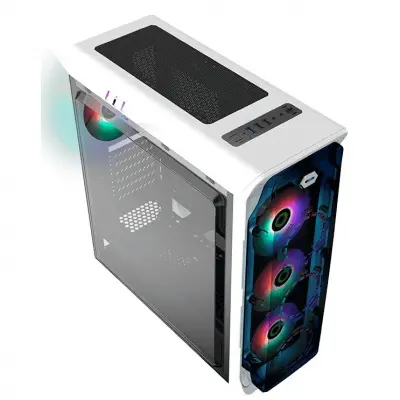 GameMax Корпус StarLight (FRGB) WT (Белый, Окно, USB 3.0, 4*120mm вент. FRGB, контроллер, без БП)