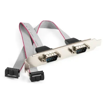 Exegate EX298292RUS Планка портов в корпус 2xCOM ExeGate BrctDB92 (Com 10-pin (F) --> 2 x RS232 DB9 Male, кабель 20см)