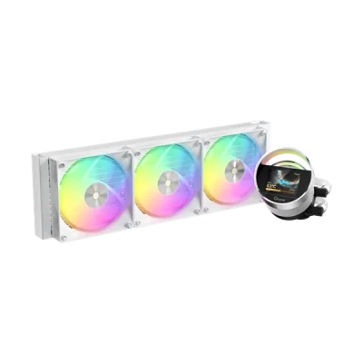 Система водяного охлаждения Ocypus Sigma L36 WH ARGB, 360mm, LCD Pump 2.4", 3x120mm ARGB fans, LGA115X/1200/1700/18XX, AM4/AM5