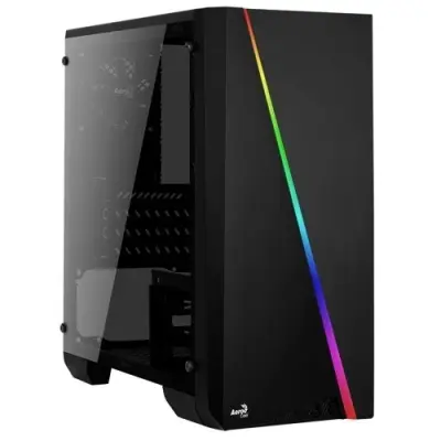 MiniTower  AeroCool CYLON MINI BG (mATX, RGB, стекло, цвет черный, USB3.0 x1, USB2.0 x1, 1x 8cm Fan 4718009152359