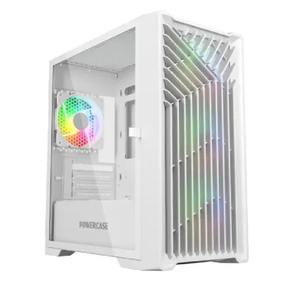 Powercase Mistral Micro X4W, Tempered Glass, 4х 120mm 5-color fan, белый, mATX  (CMMXW-L4)