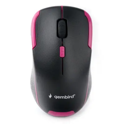 Gembird MUSW-415 {Мышь беспроводная, 2.4ГГц, 3 кнопки + колесо кнопка,1600DPI чёрно-розовый}