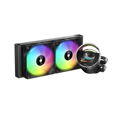 Система водяного охлаждения Ocypus Sigma L24 BK ARGB, 240mm, LCD Pump 2.4", 2x120mm ARGB fans, LGA115X/1200/1700/18XX, AM4/AM5