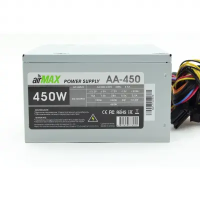 AirMax AA-450W Блок питания 450W ATX (24+4+6пин, 120mm (SCP)\(OVP)\(OCP)\(UVP)\ATX 12V v.2.3)[zircon]
