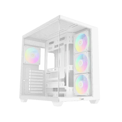 Корпус ПК без блока питания Case Ocypus Gamma C74 WH ARGB, Midi-Tower, TG, 4x120mm ARGB, 2xUSB-A 3.0 + 1xUSB-C 3.1, ATX, mATX, mITX White