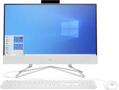 Моноблок HP 22-df0142ur 21.5" Full HD Ath Go 3150U (2.4) 8Gb SSD256Gb RGr CR Windows 11 Home GbitEth WiFi BT 65W клавиатура мышь Cam белый 1920x1080