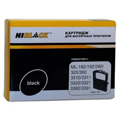 Hi-Black  Картридж для Oki Microline 182/320/192/193/321/390/3310/3311/3320, Bk, б/шва,1,6м