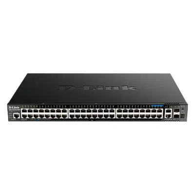 D-Link DGS-1520-52MP/A2A Управляемый L3 стекируемый коммутатор с 44 портами 10/100/1000Base-T, 4 портами 100/1000/2.5GBase-T, 2 портами 10GBase-T и 2 портами 10GBase-X SFP+ (PoE-бюджет 370 Вт)