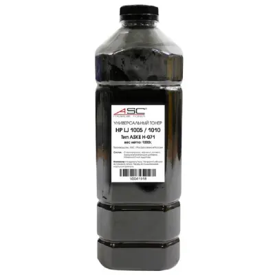 ASC Тонер универсальный для HP LJ 1005/1010 (Тип ASKE H-071), Bk, 1 кг, канистра
