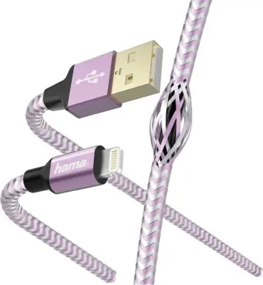 Кабель Hama 00187202 USB (m)-Lightning (m) 1.5м фиолетовый