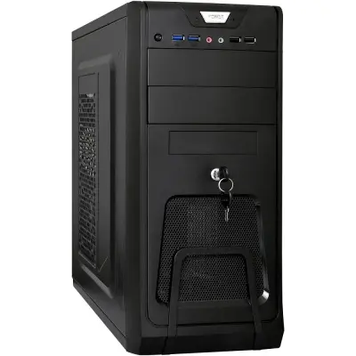 Exegate EX283215RUS Корпус Miditower ExeGate CP-603UB Black, ATX, <CP350W, 80mm>, 2*USB+2*USB3.0, Audio, замок блокировки кнопки питания
