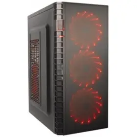 Exegate EX278414RUS Корпус Miditower Exegate EVO-7215 Black-Red light, ATX, , 1*USB+1*USB3.0, Audio