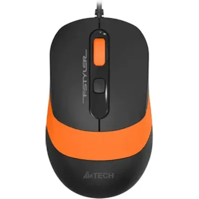 Мышь проводная A4Tech Fstyler FM10S black/orange (USB, оптическая, silent, 1600dpi, 3but) (FM10S USB ORANGE)