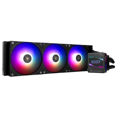 Водяное охлаждение для процессора/ Water Cooling System Thermalright Grand Vision 360 (360mm, LED, Black, ARGB/ Fans: 3x120mm, 80.45CFM, 29.4dBA, 2150RPM/ Pump height 72.5mm, 6400RPM, Rad thickness 27mm/ S: 1700, 1200, 1851, 115X, 2011, 2066, AM5, AM4)