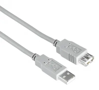 Кабель-удлинитель Hama H-200905 USB A(m) USB A(f) 1.5м (00200905) серый (упак.:1шт)