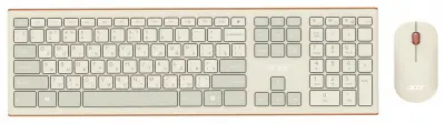 Клавиатура + мышь Acer OCC200 клав:бежевый/коричневый мышь:бежевый/коричневый USB беспроводная slim Multimedia (ZL.ACCEE.004)