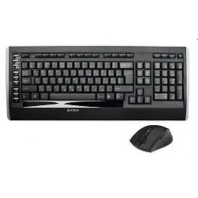 A-4Tech Клавиатура + мышь 9300F, беспроводная, черный, USB [618555]