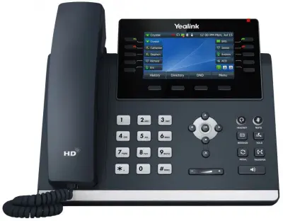 YEALINK SIP-T46U SIP-телефон, цветной экран, 2 порта USB, 16 аккаунтов, BLF, PoE, GigE, без БП