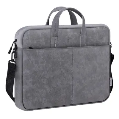 Defender Сумка для ноутбука Solid  15.6" PU кожа, серый, карман (26088)