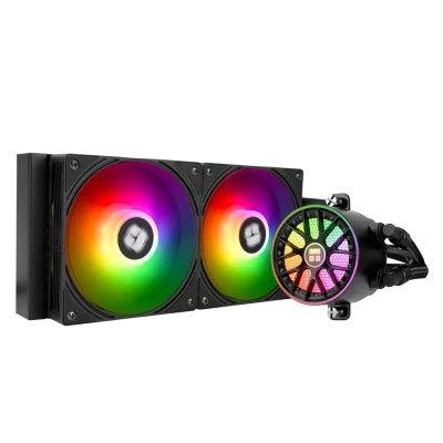 Система жидкостного охлаждения/ Water Cooling System Thermalright Aqua Elite 240 V6 (240mm, Black, ARGB/ Fans: 2x120mm, 70.84CFM, 29.8dBA, 2000RPM/ Pump height 53.5mm, 2800RPM, Rad thickness 27mm/ S: 1700, 1200, 1851, 115X, AM5, AM4)