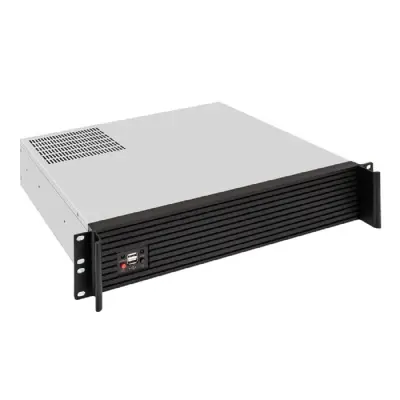Exegate EX297727RUS Серверный корпус ExeGate Pro 2U400-04AL <RM 19", высота 2U, глубина 400, передняя панель - алюминий, без БП, 2*USB>