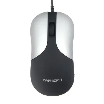 Гарнизон Мышь GM-215, USB, чип- Х, черный/серый, soft touch, 1000 DPI, 2кн.+колесо-кнопка