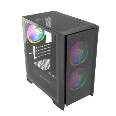 Powercase Alisio Micro Z3B ARGB, Tempered Glass, 3x 120mm ARGB fan, чёрный, mATX  (CAMZB-A3)