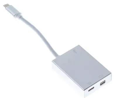 Адаптер Buro BHP miniDisplayPort (f)-USB Type-C (m) 0.1м серебристый