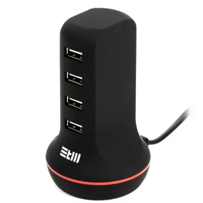 STM U4 USB hub, 4 USB, 5B/6A black