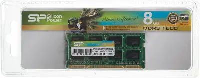 Память DDR3 8Gb 1600MHz Silicon Power SP008GBSTU160N02 RTL PC3-12800 CL11 SO-DIMM 204-pin 1.5В