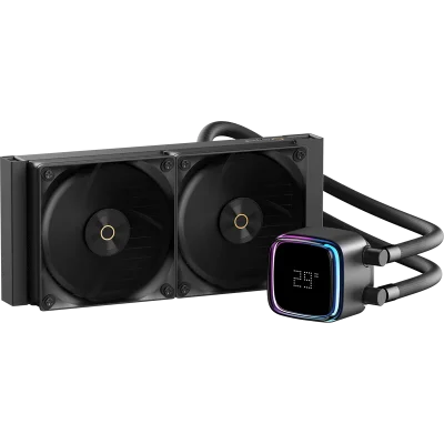 Система жидкостного охлаждения/ Water Cooling System Ocypus Iota L24 BK (280W, 240mm, LED temp, Black, ARGB Pump, Fans: 2x120mm, 77CFM, 2000RPM/ Pump height 65mm, 27dBA, 3100RPM, Rad thickness 27mm/ S: 1851, 1700, 1200, 115X, AM5, AM4)