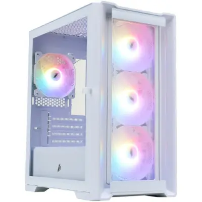 1STPLAYER TRILOBITE T4-G GLASS FRGB White / mATX / 4x120mm FRGB fans / T4-G-WH-4F1-W