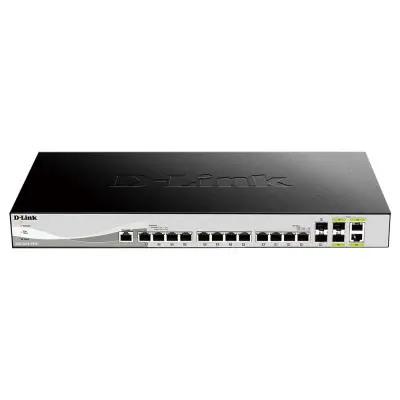 D-Link DXS-1210-16TC/A3A PROJ Настраиваемый L2+ коммутатор с 12 портами 10GBase-T, 2 портами 10GBase-X SFP+ и 2 комбо-портами 10GBase-T/SFP+