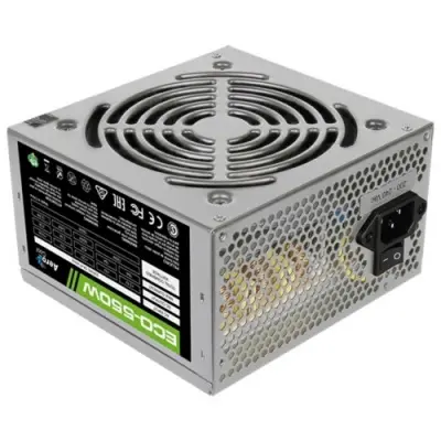 Aerocool 550W Retail ECO-550W ATX v2.3 Haswell, fan 12cm, 400mm cable, power cord, 20+4P, 12V 4+4P, 1x PCI-E 6+2P, 4x SATA, 3x PATA, 1x F (замена 11083241)