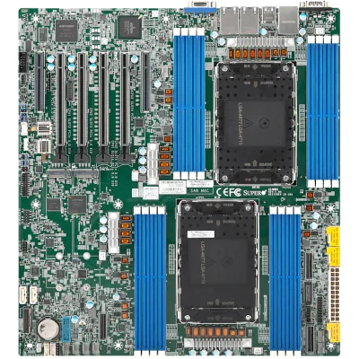 Системная плата/ MB Supermicro X14DBI, E-ATX, 2x LGA-4710 (Intel Xeon 6700/6500 with P-cores/6700 with E-cores), 16x DDR5 ECC RDIMM 6400MT/s, 4x PCIe 5.0 x16, 2x PCIe 5.0 x8, 3x PCIe 5.0 x8 via MCIO, 2x M.2 PCIe 5.0 x4 slots (M-key 2280/22110), 10x SATA3,
